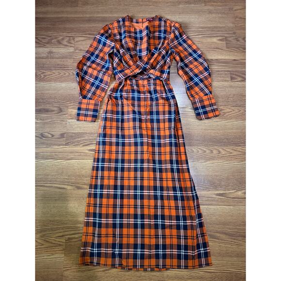 STAUD open back midi gingham Crosshill Dress size size small - Picture 11 of 12